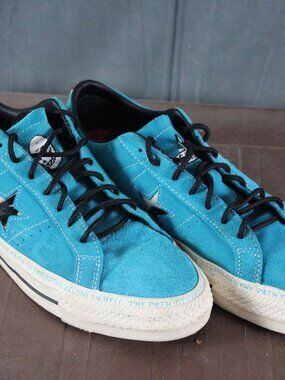 Converse One Star Shoes - Sean Pablo Teal Seude Shoes - Size 11